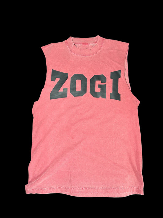 Washed Red muscle tank